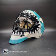 Brian Hayward Goalie Mask Unsigned San Jose V3 TEAL GRAY CAT316 Tribute
