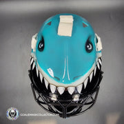 Brian Hayward Goalie Mask Unsigned San Jose V3 TEAL GRAY CAT316 Tribute