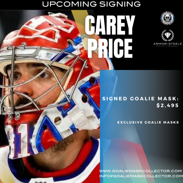 Upcoming Signing: Carey Price Signed Goalie Mask Tribute Signature Edition Autographed