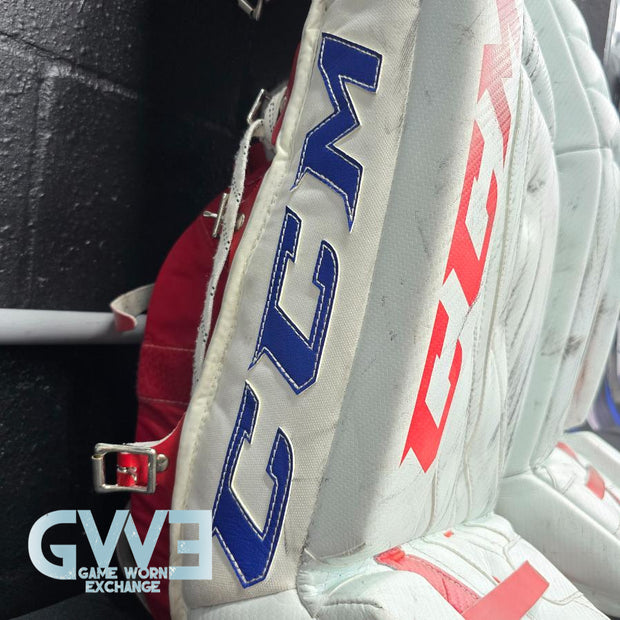 Carey Price Game Playoffs Worn Goalie Pads Set CCM + RBK Chest Protector 2012-13 Montreal Canadiens + Practice Worn Glove & Blocker Bauer AS-02961