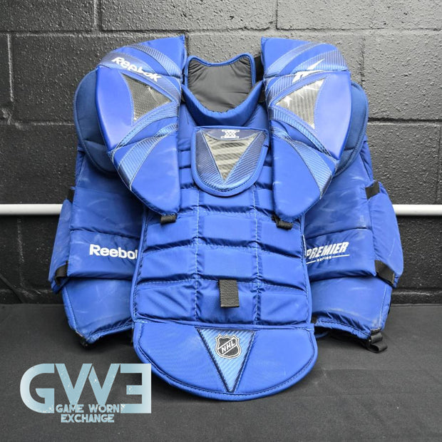 Carey Price Game Playoffs Worn Goalie Pads Set CCM + RBK Chest Protector 2012-13 Montreal Canadiens + Practice Worn Glove & Blocker Bauer AS-02961