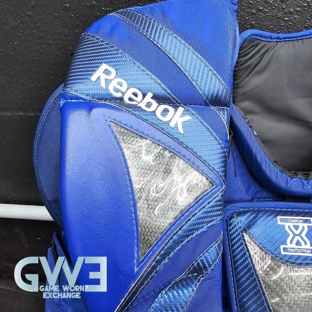 Carey Price Game Playoffs Worn Goalie Pads Set CCM + RBK Chest Protector 2012-13 Montreal Canadiens + Practice Worn Glove & Blocker Bauer AS-02961
