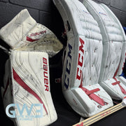 Carey Price Game Playoffs Worn Goalie Pads Set CCM + RBK Chest Protector 2012-13 Montreal Canadiens + Practice Worn Glove & Blocker Bauer AS-02961