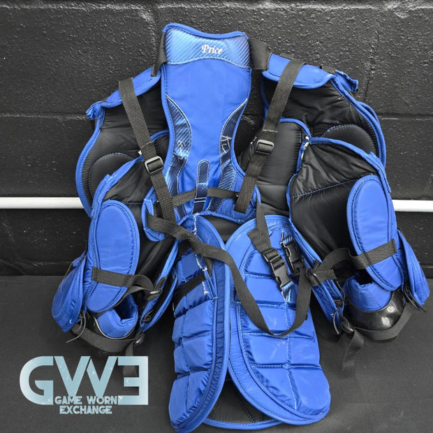 Carey Price Game Playoffs Worn Goalie Pads Set CCM + RBK Chest Protector 2012-13 Montreal Canadiens + Practice Worn Glove & Blocker Bauer AS-02961