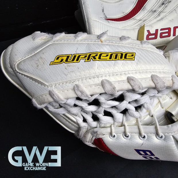 Carey Price Game Playoffs Worn Goalie Pads Set CCM + RBK Chest Protector 2012-13 Montreal Canadiens + Practice Worn Glove & Blocker Bauer AS-02961