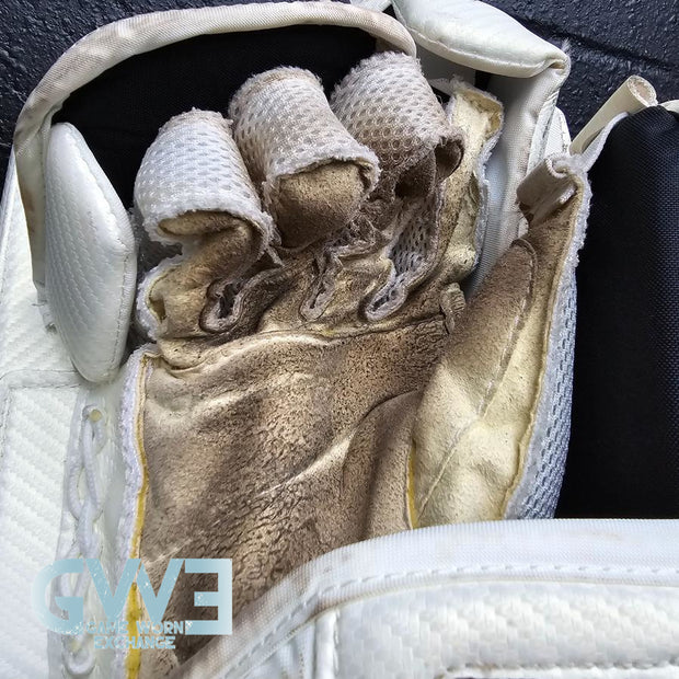 Carey Price Game Playoffs Worn Goalie Pads Set CCM + RBK Chest Protector 2012-13 Montreal Canadiens + Practice Worn Glove & Blocker Bauer AS-02961
