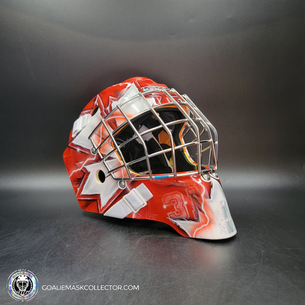 Carey Price Goalie Mask Unsigned Team Canada 2016 World Cup V2 RED Gold Medal Tribute