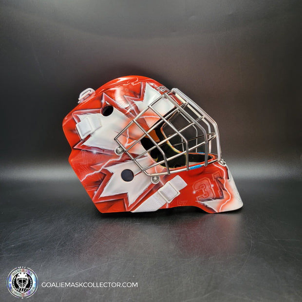 Carey Price Goalie Mask Unsigned Team Canada 2016 World Cup V2 RED Gold Medal Tribute