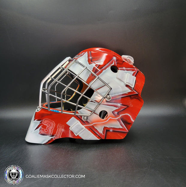 Carey Price Goalie Mask Unsigned Team Canada 2016 World Cup V2 RED Gold Medal Tribute