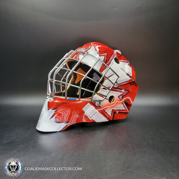 Carey Price Goalie Mask Unsigned Team Canada 2016 World Cup V2 RED Gold Medal Tribute