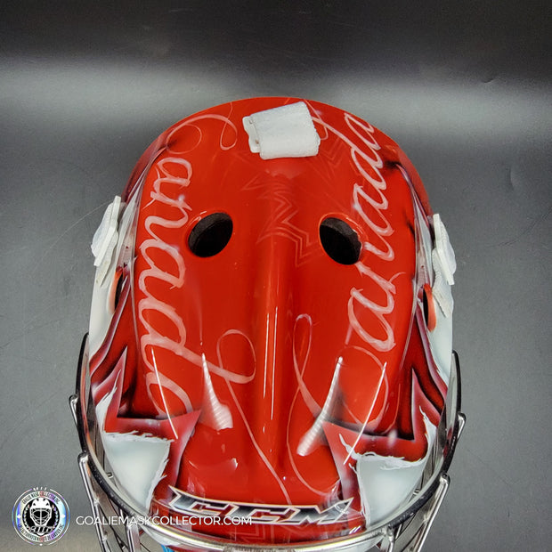 Carey Price Goalie Mask Unsigned Team Canada 2016 World Cup V2 RED Gold Medal Tribute
