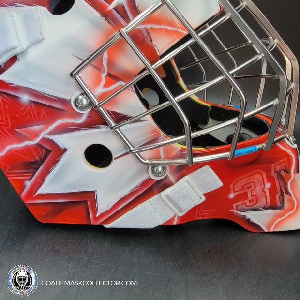 Carey Price Goalie Mask Unsigned Team Canada 2016 World Cup V2 RED Gold Medal Tribute