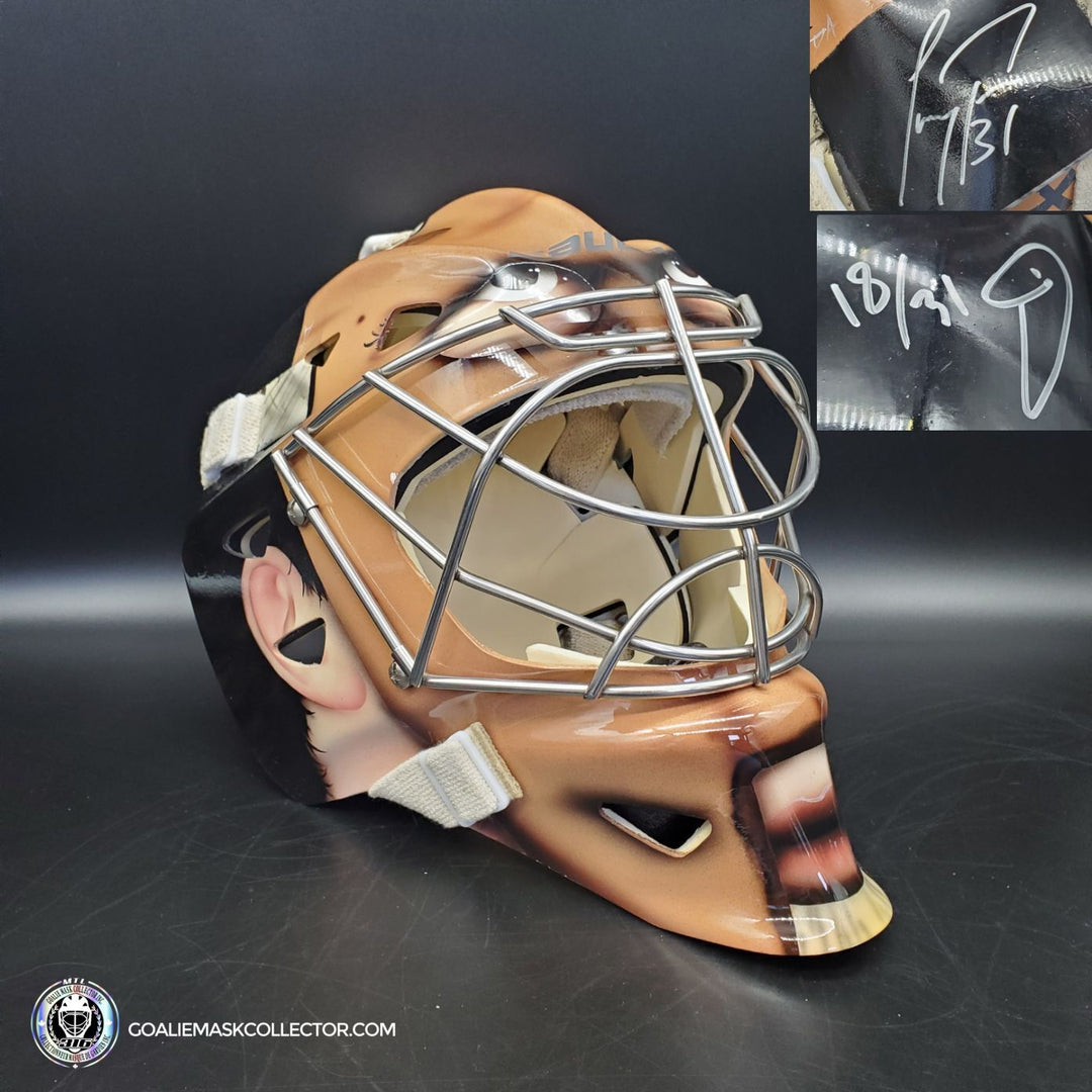 Carey Price Signed Goalie Mask 2011 Heritage Classic Montreal Canadiens Game Ready Limited Edition Goalie Mask #18/31 by Artist David Arrigo Painted on Bauer Shell. Goalie Mask Collector.
