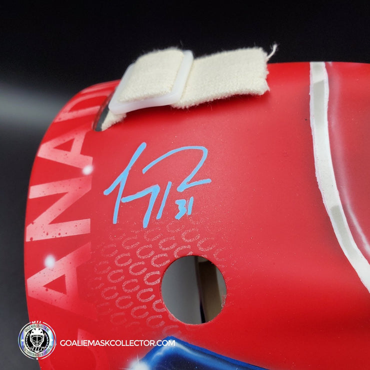 Carey Price Signed Goalie Mask 2021 Patrick Roy Tribute Montreal Cup Finals V2 Matte Finish + Stainless Grill Signature Edition Autographed