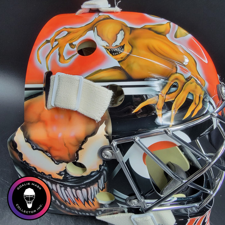 Carter Hart Goalie Mask Unsigned 2021 Philadelphia Venom Carnage Tribu ...