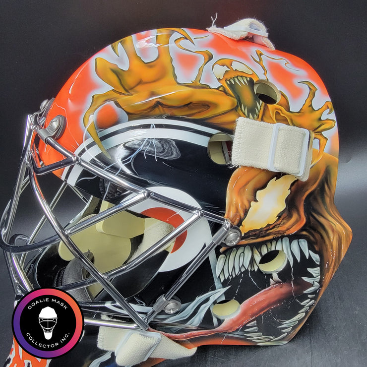 Carter Hart Goalie Mask Unsigned 2021 Philadelphia Venom Carnage Tribu ...