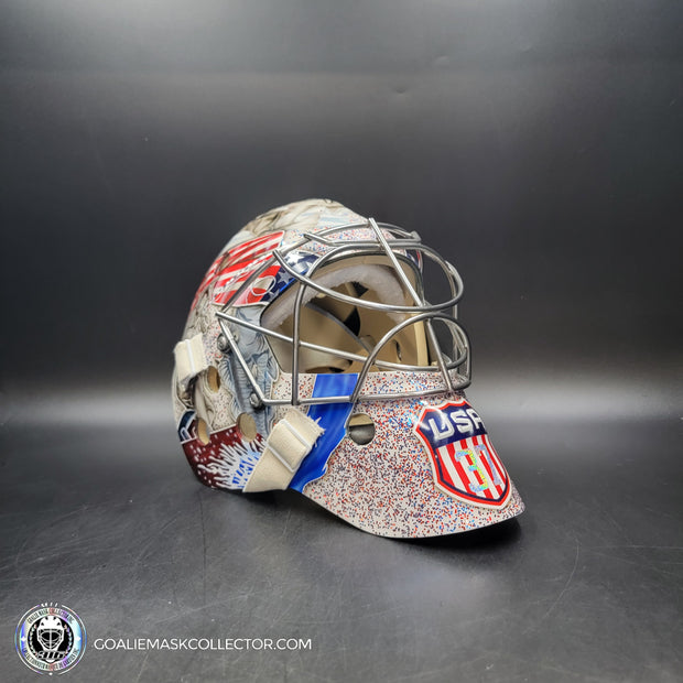 Connor Hellebuyck Signed Goalie Mask 2025 4 Nations Team USA Signature Edition Autographed