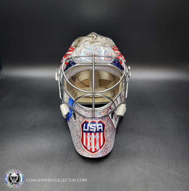 Connor Hellebuyck Signed Goalie Mask 2025 4 Nations Team USA Signature Edition Autographed