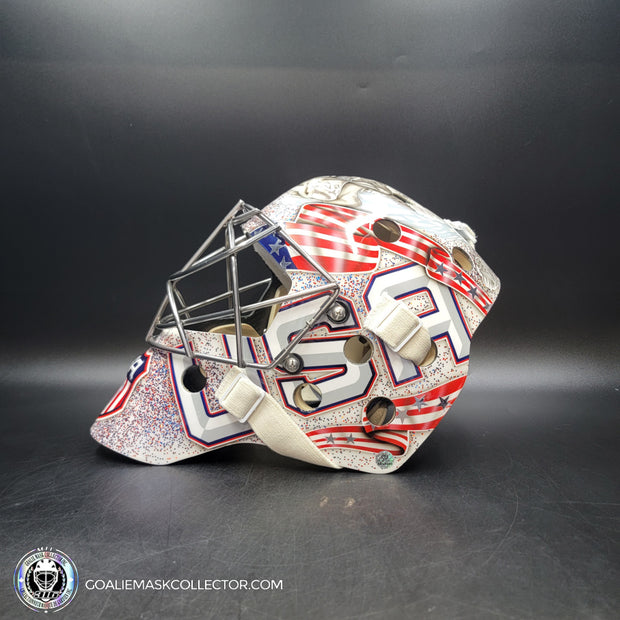 Connor Hellebuyck Signed Goalie Mask 2025 4 Nations Team USA Signature Edition Autographed