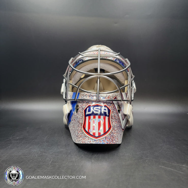 Connor Hellebuyck Signed Goalie Mask 2025 4 Nations Team USA Signature Edition Autographed