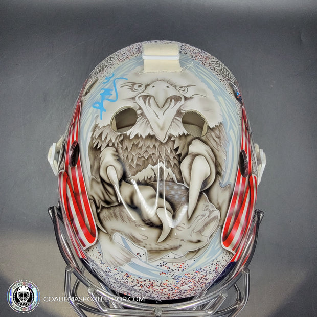 Connor Hellebuyck Signed Goalie Mask 2025 4 Nations Team USA Signature Edition Autographed