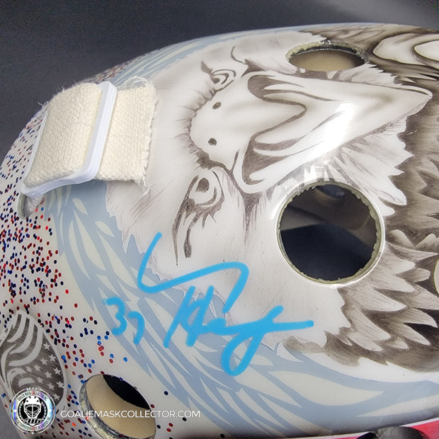 Connor Hellebuyck Signed Goalie Mask 2025 4 Nations Team USA Signature Edition Autographed