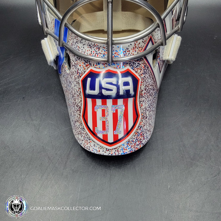 Connor Hellebuyck Signed Goalie Mask 2025 4 Nations Team USA Signature Edition Autographed