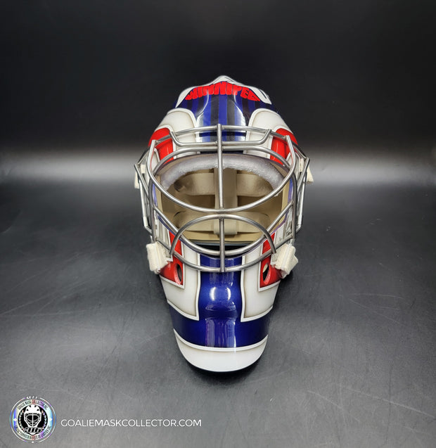Connor Hellebuyck Signed Goalie Mask Winnipeg 2016 Heritage Blue Signature Edition