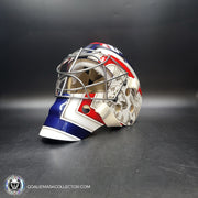 Connor Hellebuyck Signed Goalie Mask Winnipeg 2016 Heritage Blue Signature Edition