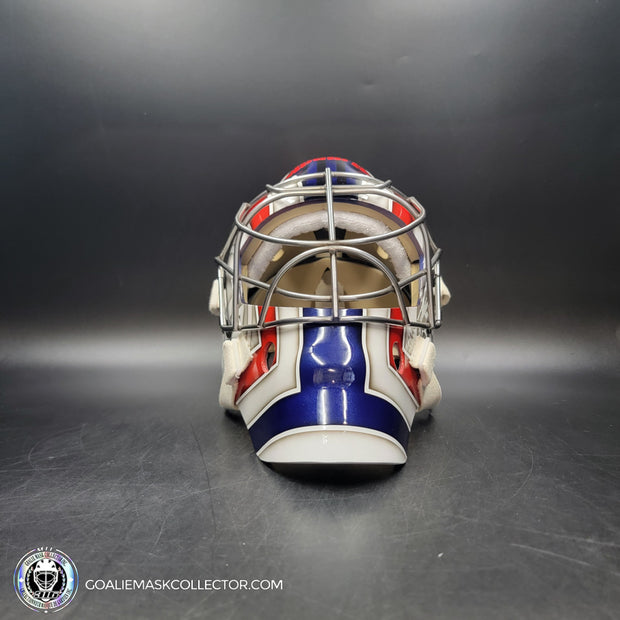 Connor Hellebuyck Signed Goalie Mask Winnipeg 2016 Heritage Blue Signature Edition
