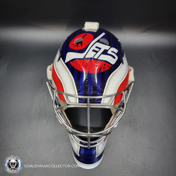 Connor Hellebuyck Signed Goalie Mask Winnipeg 2016 Heritage Blue Signature Edition