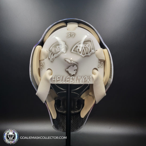 Connor Hellebuyck Signed Goalie Mask Winnipeg 2016 Heritage Blue Signature Edition