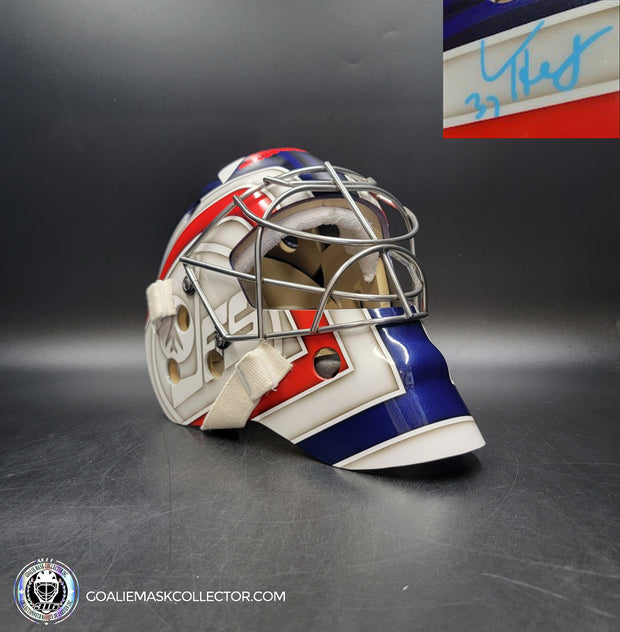 Connor Hellebuyck Signed Goalie Mask Winnipeg 2016 Heritage Blue Signature Edition