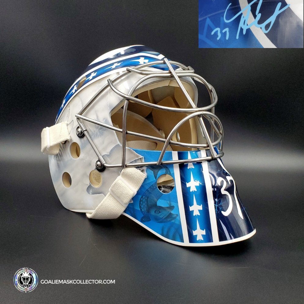 Connor Hellebuyck Signed Goalie Mask Winnipeg V1 Signature Edition Autograph. Goalie Mask Collector.