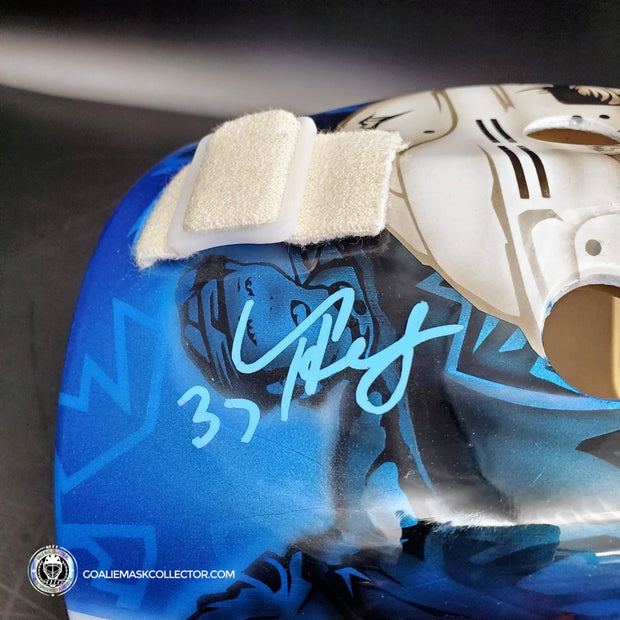 Connor Hellebuyck Signed Goalie Mask Winnipeg V2 Dan Snyder Tribute Signature Edition Autographed
