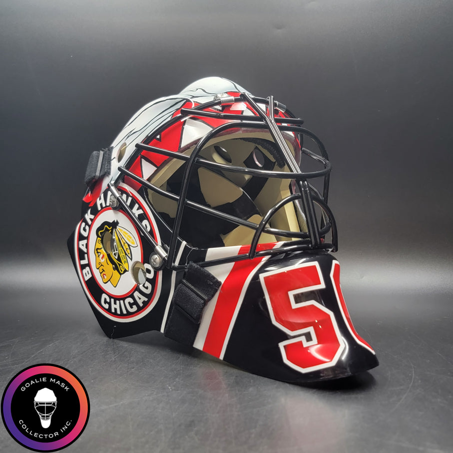 Corey Crawford Goalie Mask Unsigned 2015 Chicago Black Edition Cup Winning Tribute