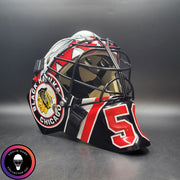 Corey Crawford Goalie Mask Unsigned 2015 Chicago Black Edition Cup Winning Tribute