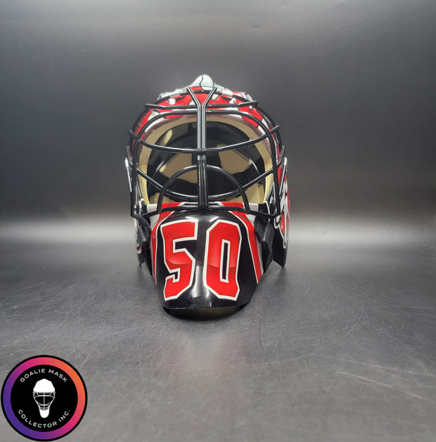 Corey Crawford Goalie Mask Unsigned 2015 Chicago Black Edition Cup Winning Tribute