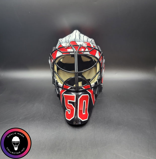 Corey Crawford Goalie Mask Unsigned 2015 Chicago Black Edition Cup Winning Tribute