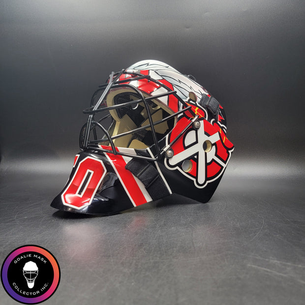 Corey Crawford Goalie Mask Unsigned 2015 Chicago Black Edition Cup Winning Tribute