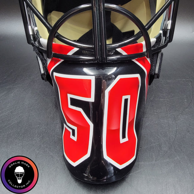 Corey Crawford Goalie Mask Unsigned 2015 Chicago Black Edition Cup Winning Tribute
