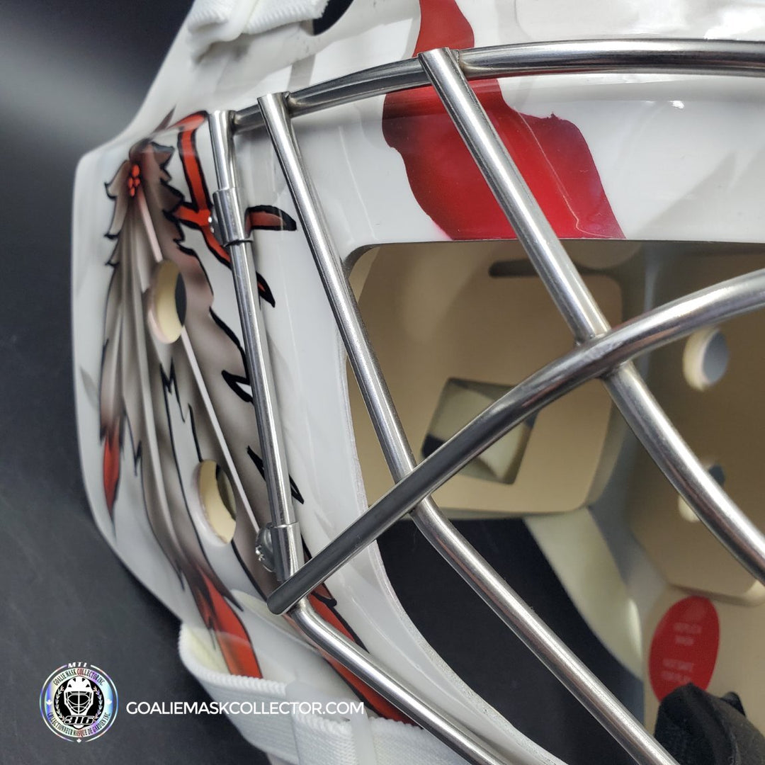 Corey Crawford Signed Goalie Mask White Chicago Tribute AS Edition
