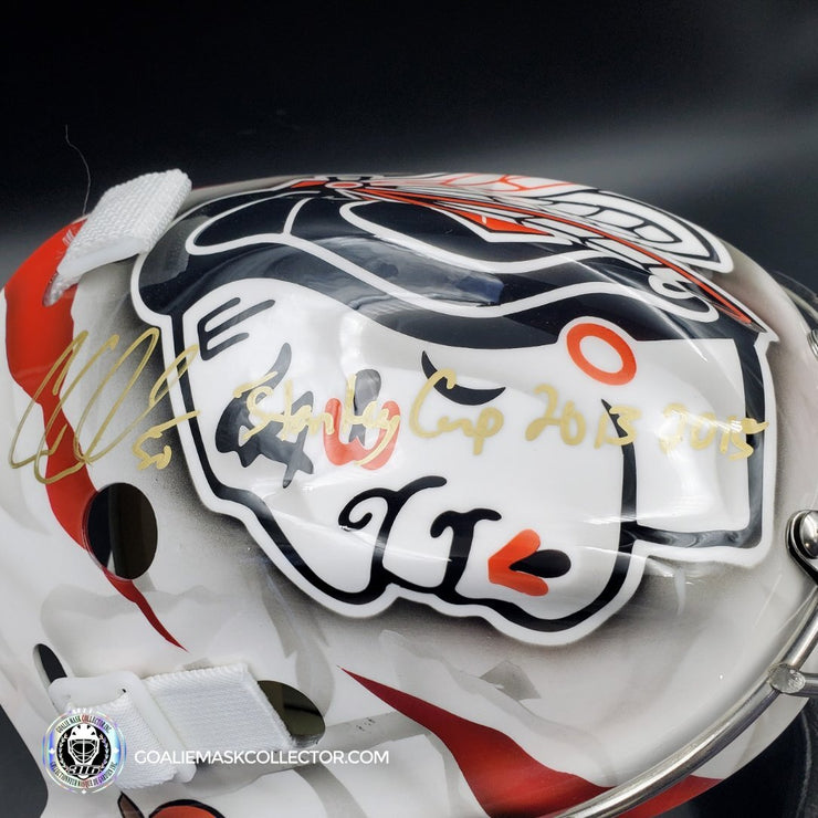 Corey Crawford Signed Goalie Mask White Chicago Tribute AS Edition Autographed