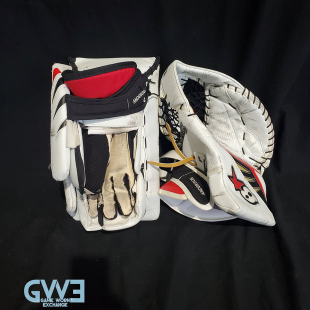 Craig Anderson Game Worn Used Goalie Glove And  Blocker 2014-15 Ottawa Senators