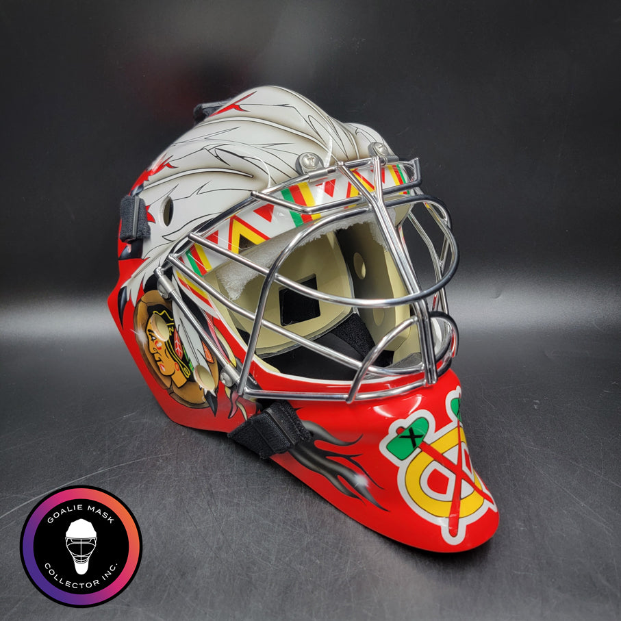 Cristobal Huet Goalie Mask Unsigned 2008-10 Chicago Feathers Tribute