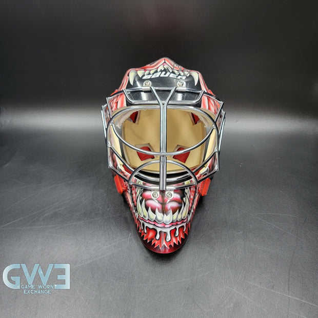 Curtis Joseph Game Issued Goalie Mask Detroit Red Wings Pro's Choice Dom Malerba 2002 Signed By Curtis Joseph - AS-01026
