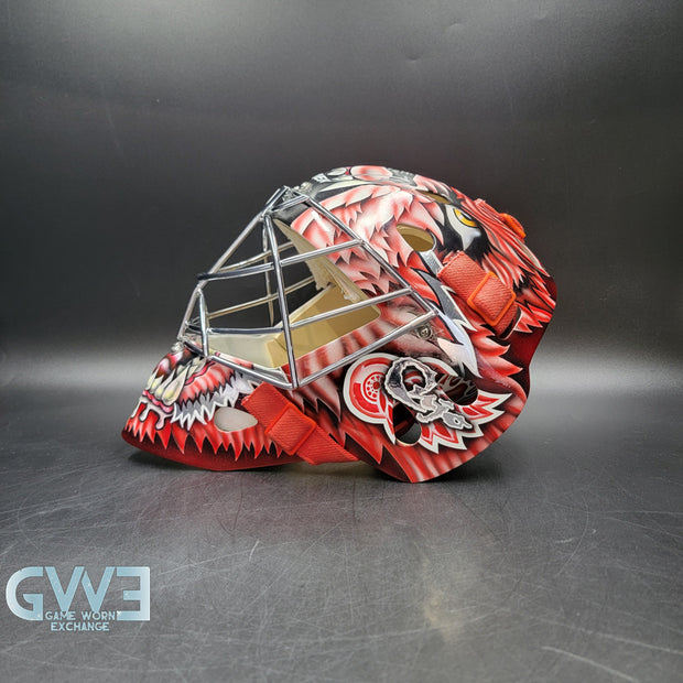 Curtis Joseph Game Issued Goalie Mask Detroit Red Wings Pro's Choice Dom Malerba 2002 Signed By Curtis Joseph - AS-01026