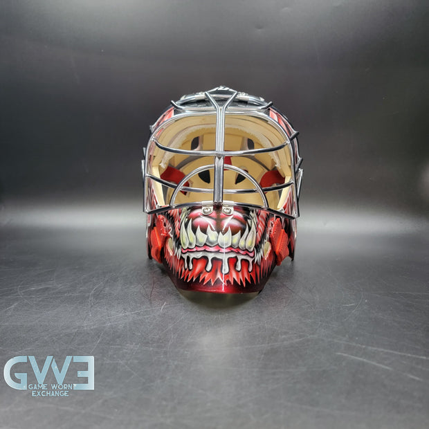 Curtis Joseph Game Issued Goalie Mask Detroit Red Wings Pro's Choice Dom Malerba 2002 Signed By Curtis Joseph - AS-01026