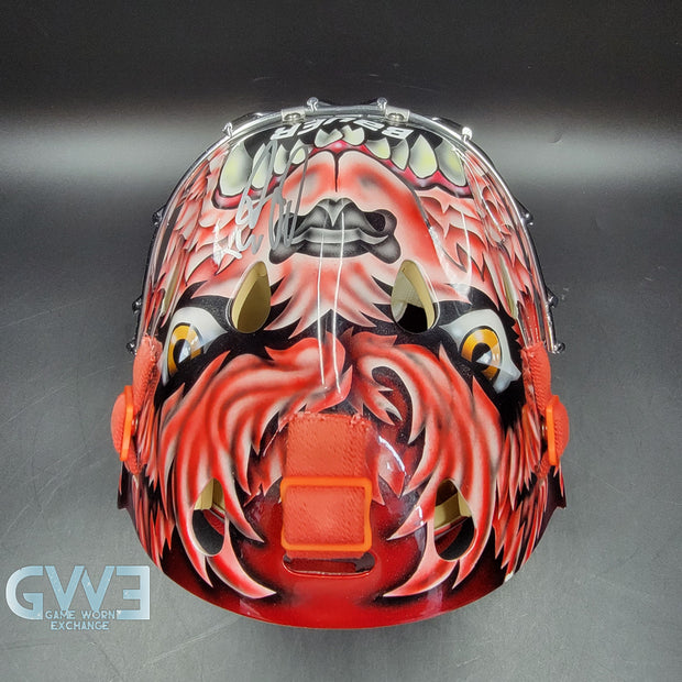 Curtis Joseph Game Issued Goalie Mask Detroit Red Wings Pro's Choice Dom Malerba 2002 Signed By Curtis Joseph - AS-01026