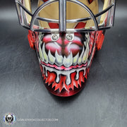 Curtis Joseph Game Issued Goalie Mask Detroit Red Wings Pro's Choice Dom Malerba 2002 Signed By Curtis Joseph - AS-01026